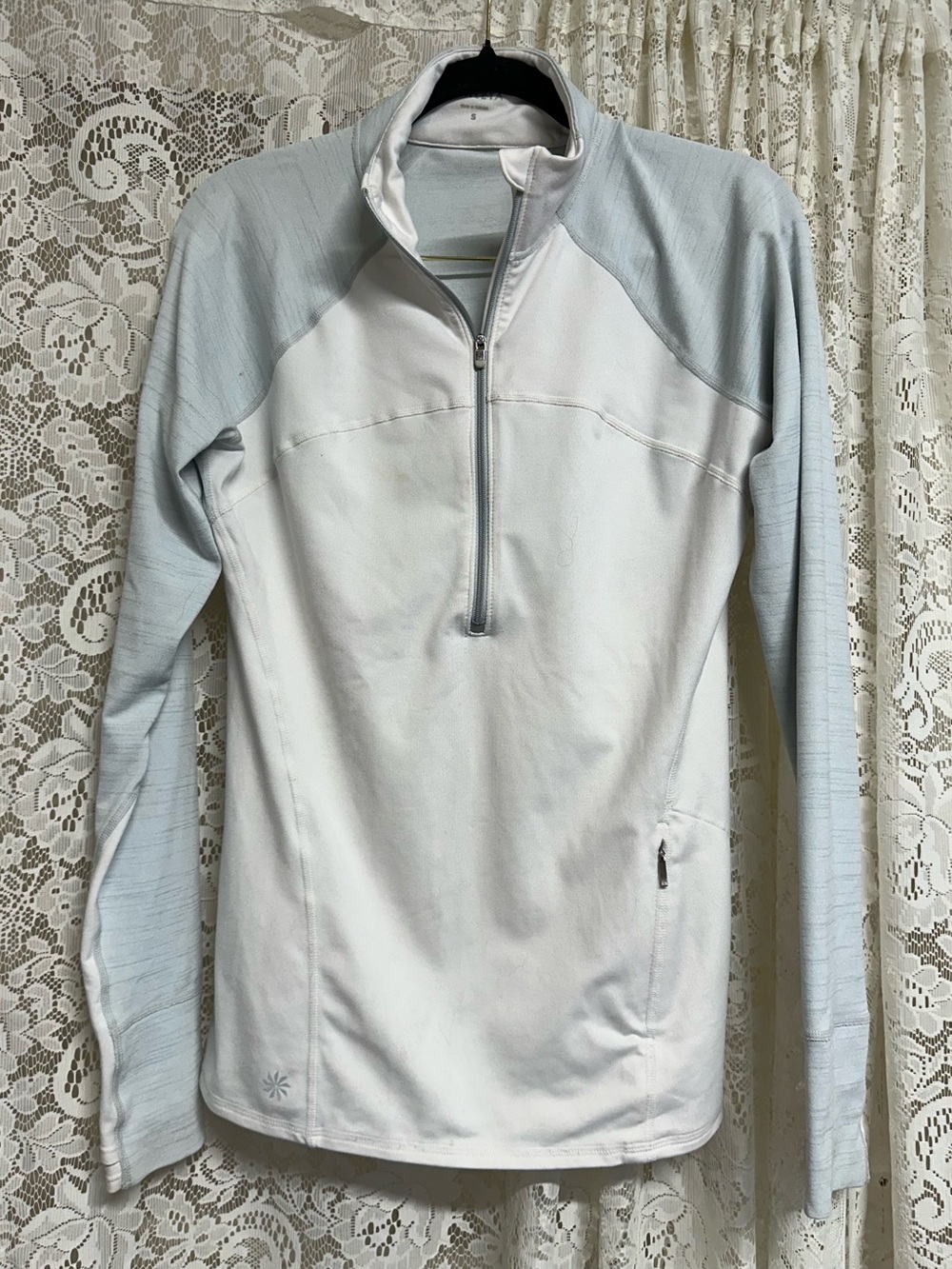 Athleta Sterling Silver Heather Running Wild Half Zip 2.0 Pullover